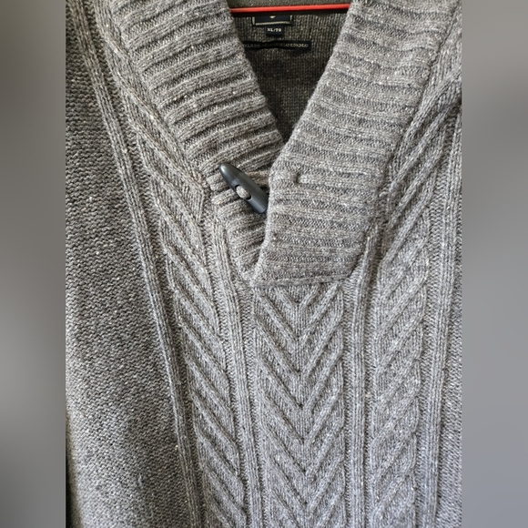 HUDSON NORTH Lambswool Blend Grey Shawl Collar Sweater. Size Mens XL - Picture 3 of 10